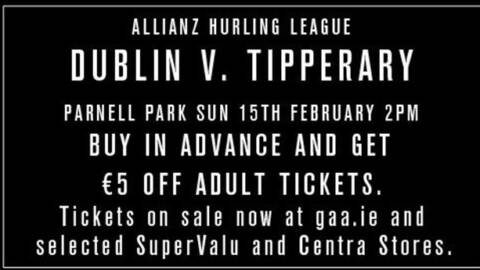 Allianz Hurling League Division 1A – Dublin 2-20 Tipperary 0-14