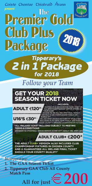 GAA Season Tickets 2018 Premier Gold Club + Package