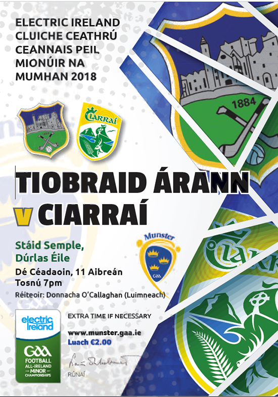 Tipperary MF v Kerry in Electric Ireland Munster MFC Quarter-Final